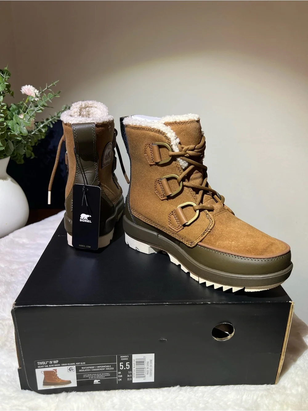 Sorel tivoli iv waterproof boots women's - faux shearling